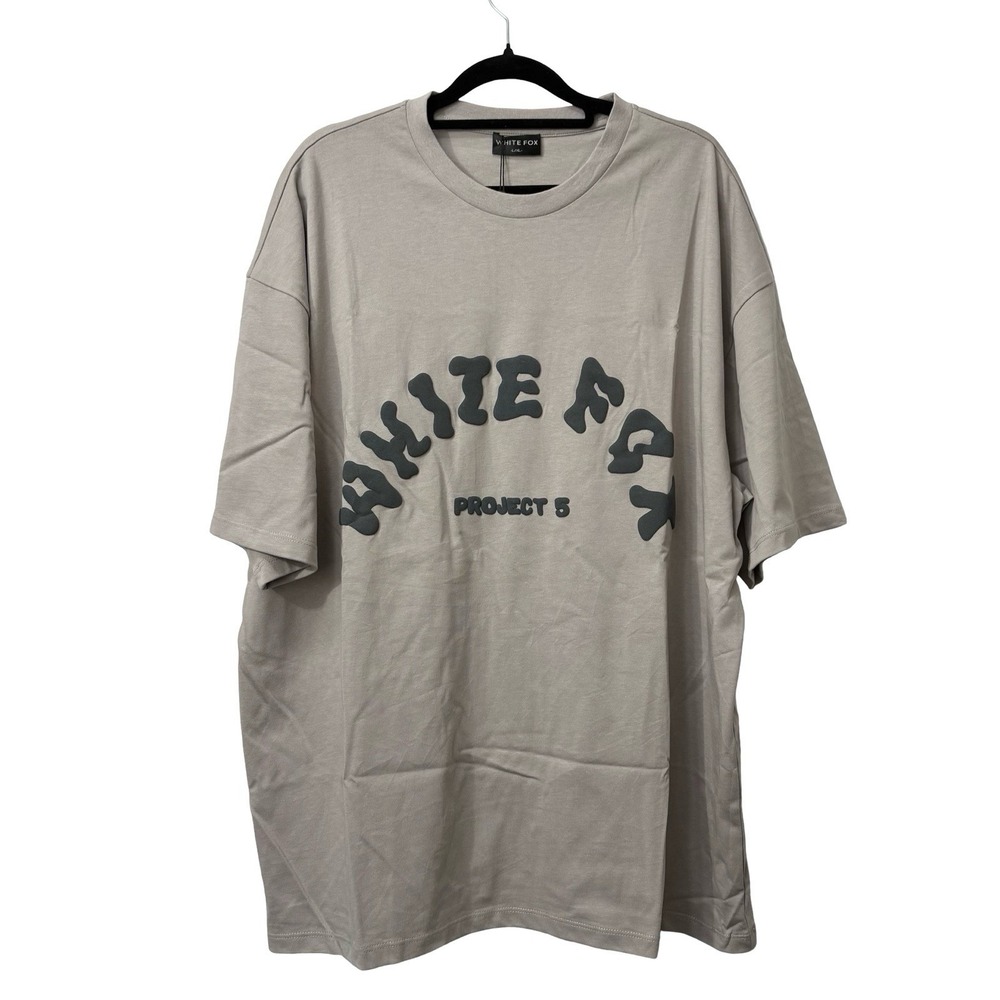 NEW White Fox Volume 5 Gray Taupe Lunar Oversized T Shirt Size L/XL